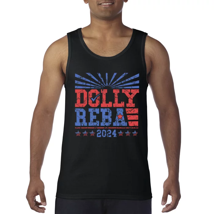 Vintage Dolly And Reba 2024 Make America Fancy Again Tank Top