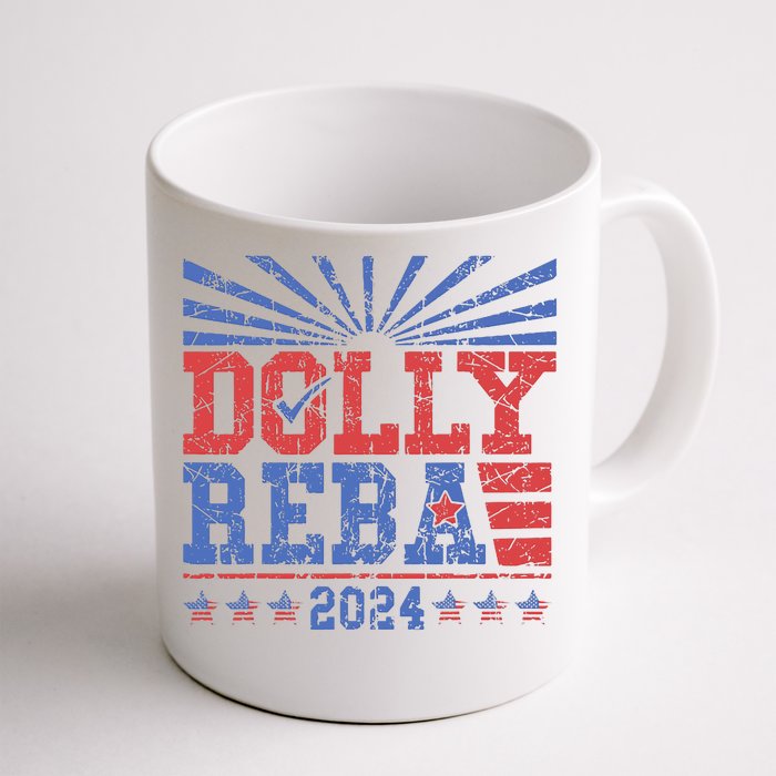 Vintage Dolly And Reba 2024 Make America Fancy Again Front & Back Coffee Mug