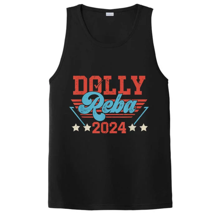 Vintage Dolly And Reba 2024 Make America Fancy Again Performance Tank