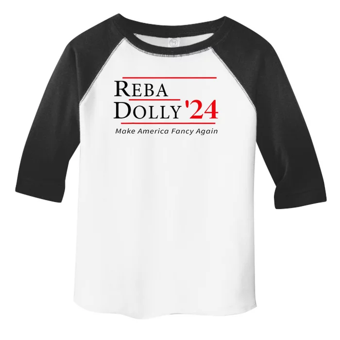 Vintage Dolly And Reba 2024 Make America Fancy Again Toddler Fine Jersey T-Shirt