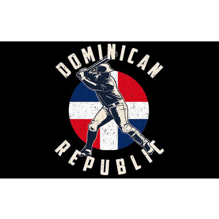 Vintage Dominican Baseball Batter Dominican Republic Flag Bumper Sticker