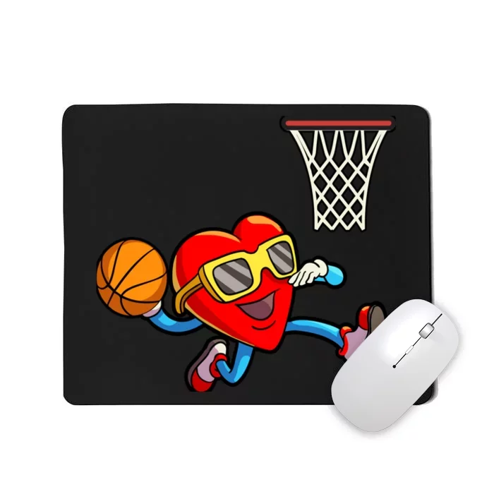 Valentines Day Boy Heart Dunking Basketball Mousepad