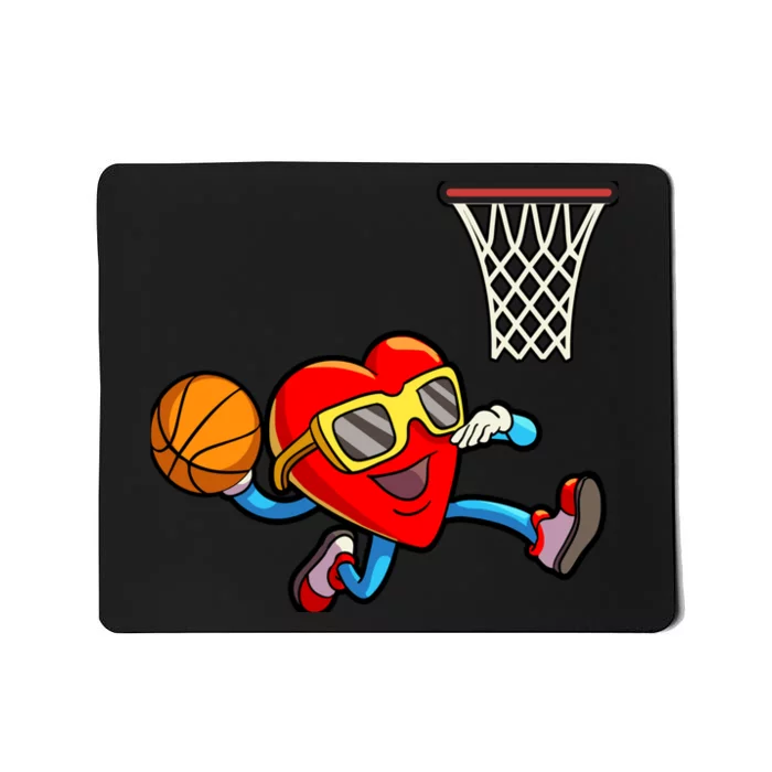 Valentines Day Boy Heart Dunking Basketball Mousepad