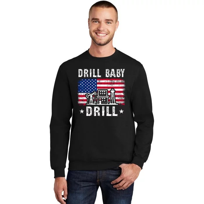 Vintage Drill Baby Drill Trump 2024 4th Of July Political Sweatshirt