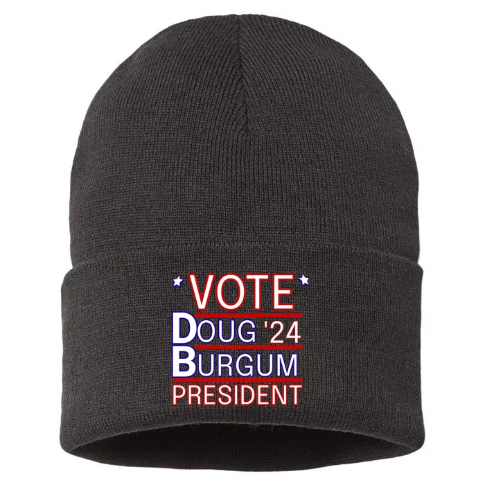 Vote Doug Burgum 2024 Doug Burgum For Presidential Election Sustainable Knit Beanie