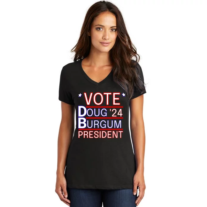 Vote Doug Burgum 2024 Doug Burgum For Presidential Election Women's V-Neck T-Shirt