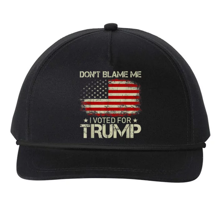 Vintage Don't Blame Me I Voted For Trump USA Flag Patriots Snapback Five-Panel Rope Hat