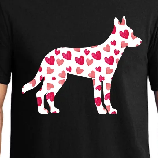 Valentines Day Belgian Malinois Hearts Puppy Dog Lover Pajama Set