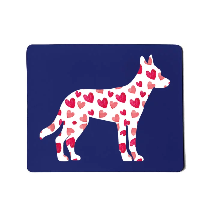 Valentines Day Belgian Malinois Hearts Puppy Dog Lover Mousepad