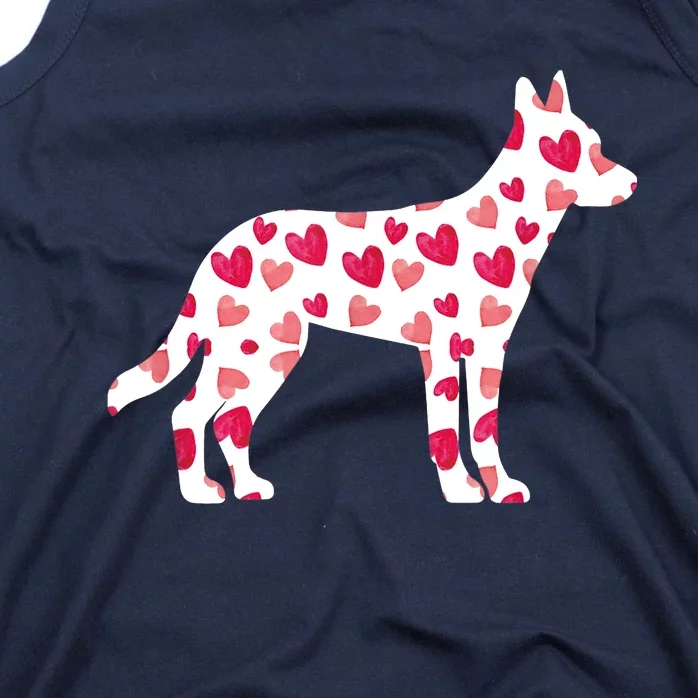 Valentines Day Belgian Malinois Hearts Puppy Dog Lover Tank Top