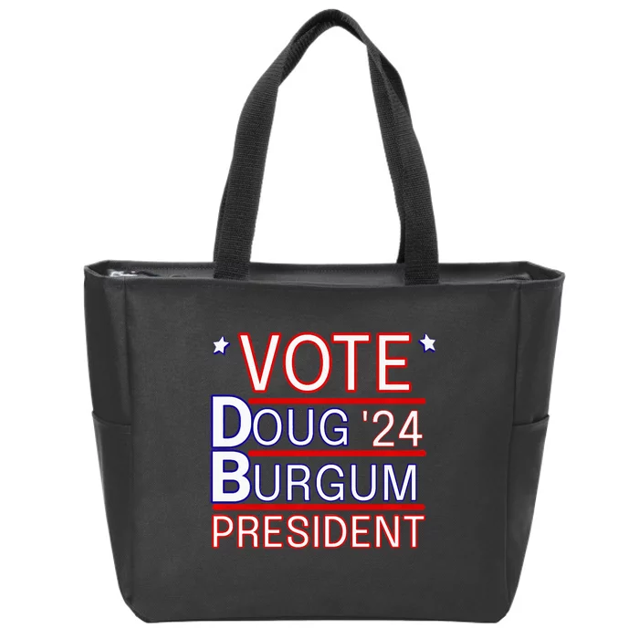 Vote Doug Burgum President 2024 Political Gift Rally Wear Zip Tote Bag