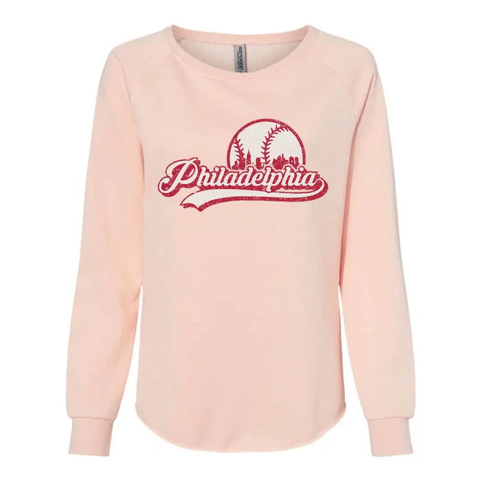 Vintage Distressed Baseball Lovers Womens California Wash Sweatshirt