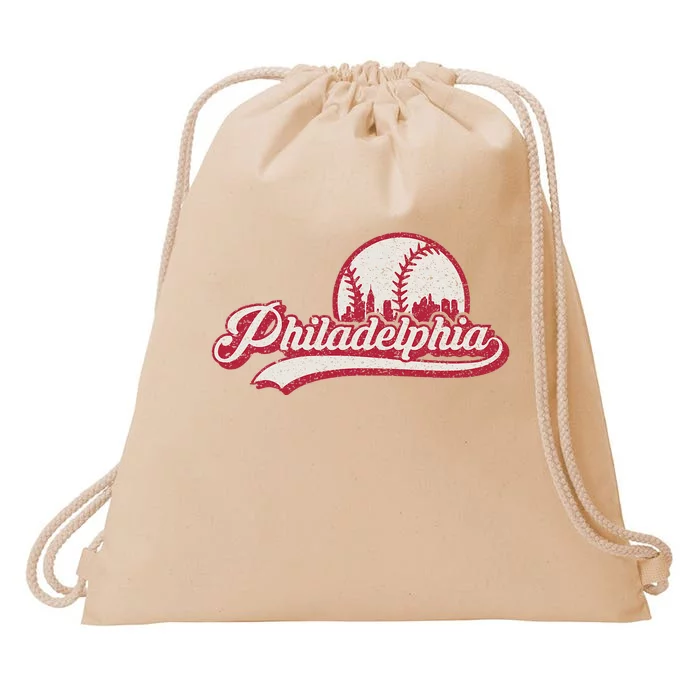 Vintage Distressed Baseball Lovers Drawstring Bag