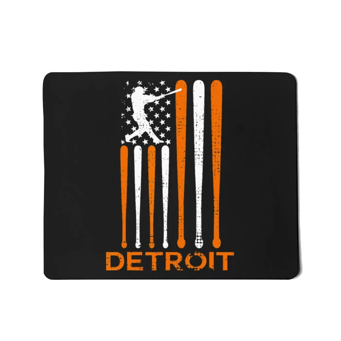 Vintage Detroit Baseball Soul American US Flag Mousepad