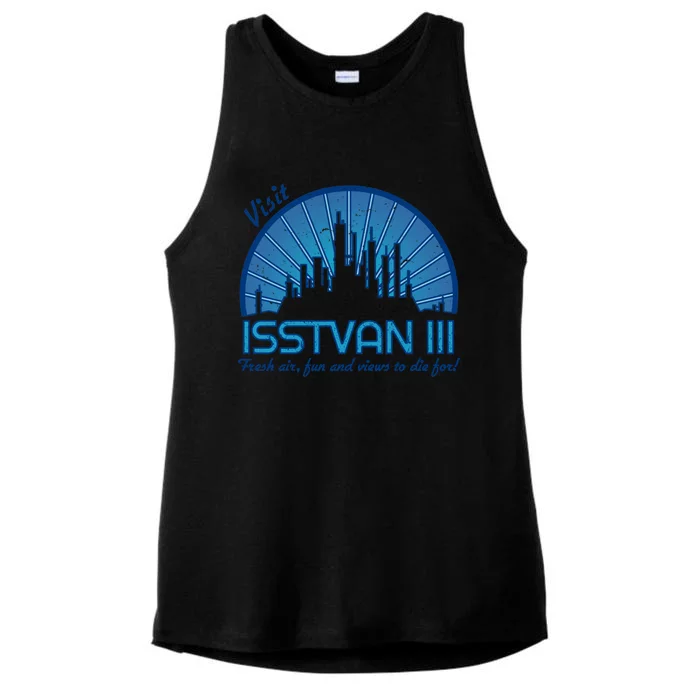 Visit (Dark Blue) Ladies Tri-Blend Wicking Tank