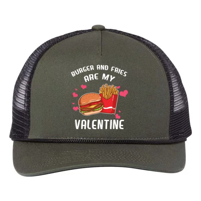 Valentine's Day Burgers Fries Cute Hamburger Food Funny Gift Retro Rope Trucker Hat Cap