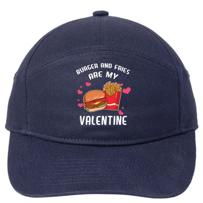 Valentine's Day Burgers Fries Cute Hamburger Food Funny Gift 7-Panel Snapback Hat