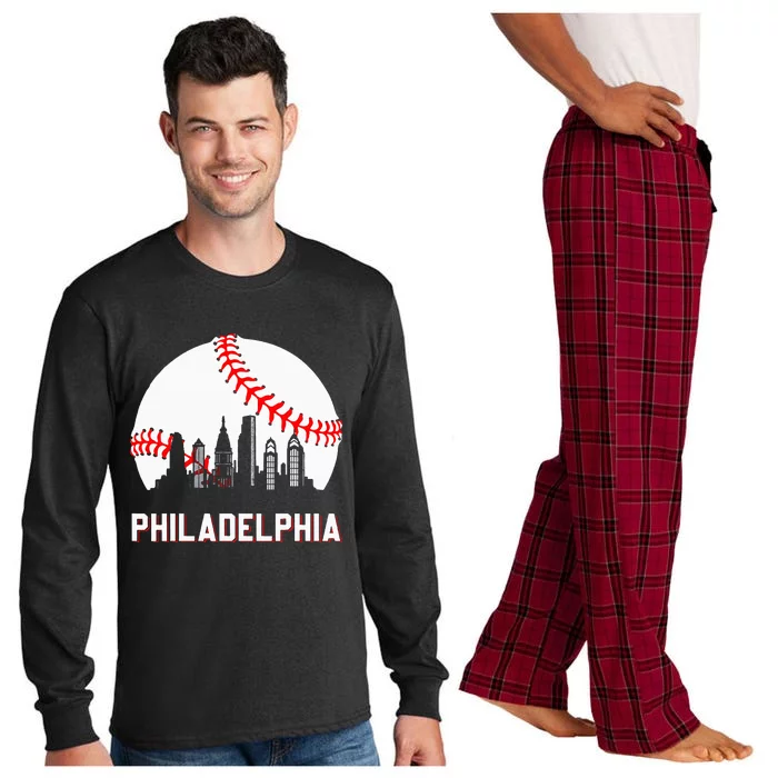 Vintage Distressed Baseball Lovers Long Sleeve Pajama Set