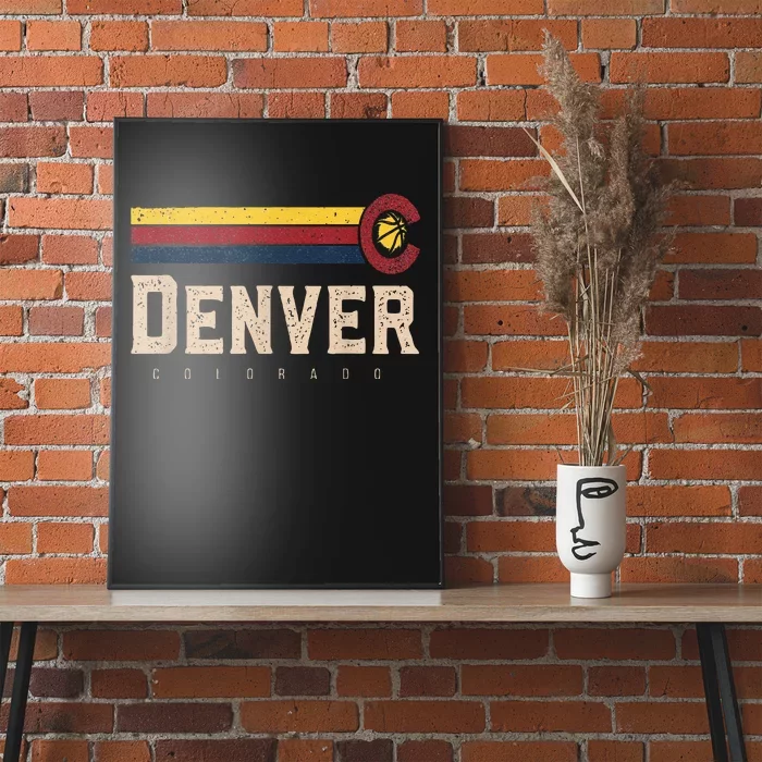 Vintage Denver Basketball CO Retro Bball Denver Poster