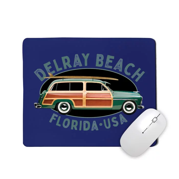 Vintage Delray Beach Florida Surfing Mousepad