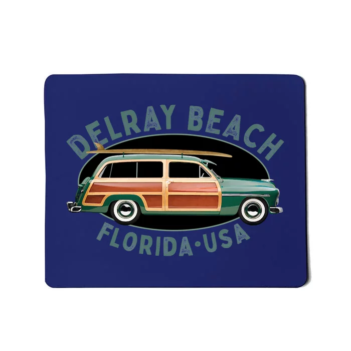 Vintage Delray Beach Florida Surfing Mousepad