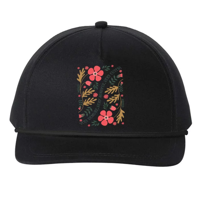 Very Demure Boho Flowers Snapback Five-Panel Rope Hat