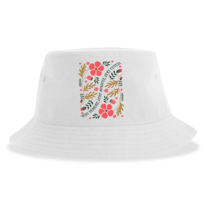 Very Demure Boho Flowers Sustainable Bucket Hat