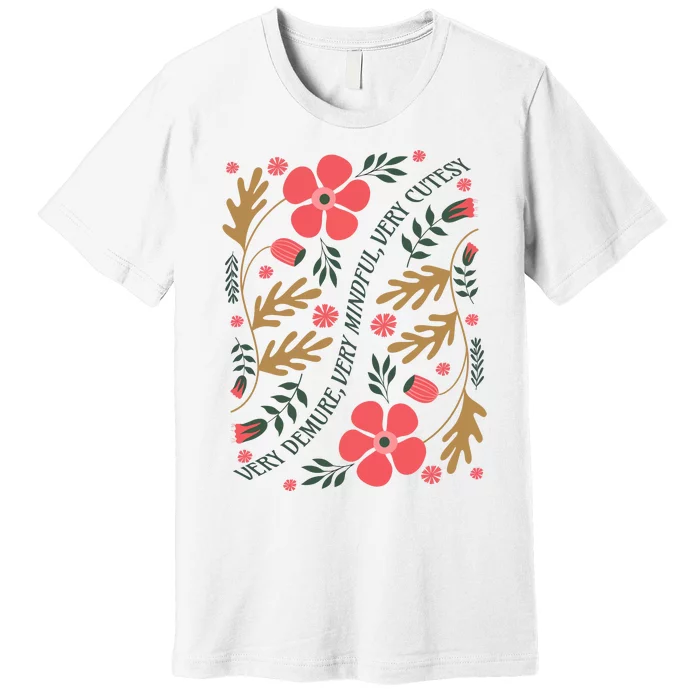 Very Demure Boho Flowers Premium T-Shirt