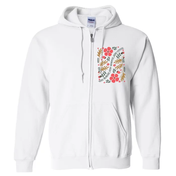 Very Demure Boho Flowers Full Zip Hoodie