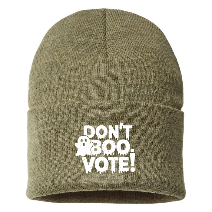 Vote “Don’T Boo Vote” Vote Halloween Funny Sustainable Knit Beanie