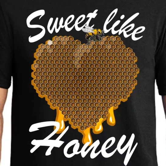 Valentines Day Beekeeper Funny Gift Honeycomb Heart Gift Pajama Set