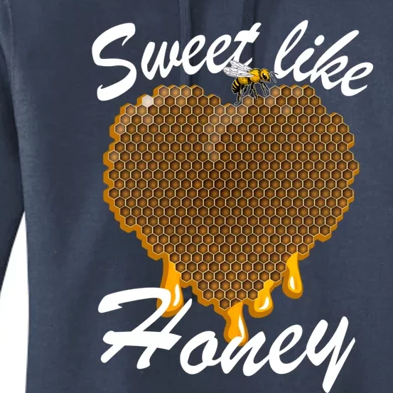 Valentines Day Beekeeper Funny Gift Honeycomb Heart Gift Women's Pullover Hoodie