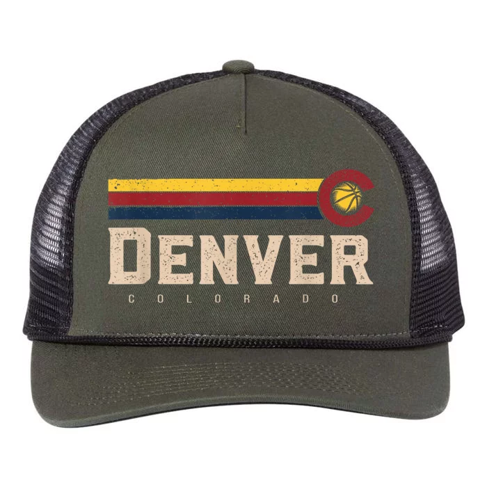 Vintage Denver Basketball CO Tee Retro Bball Denver Retro Rope Trucker Hat Cap