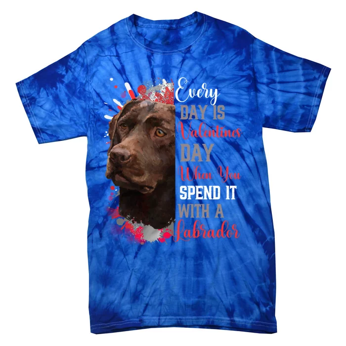 Valentines Day Brown Labrador Mom Mother Lab Mum Mummy Gift Tie-Dye T-Shirt