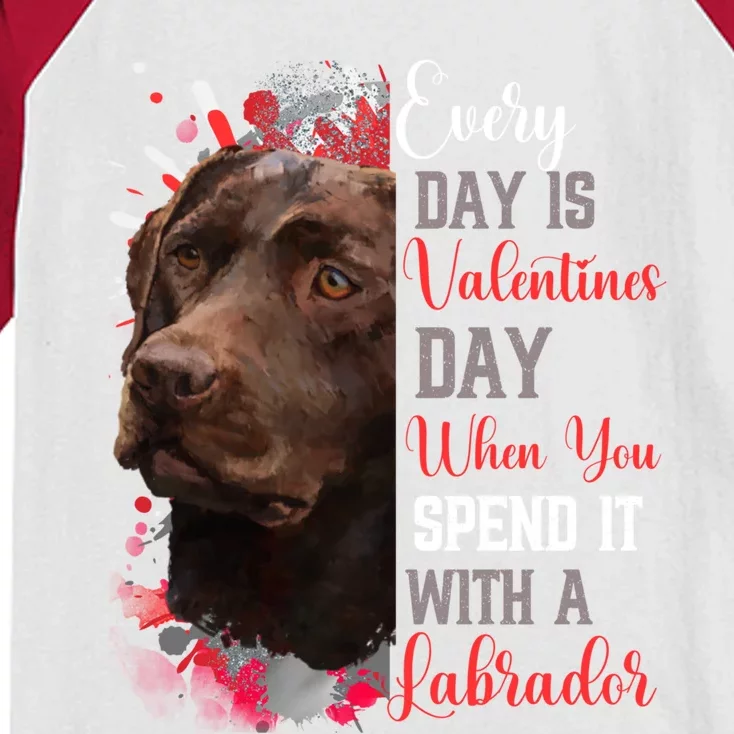 Valentines Day Brown Labrador Mom Mother Lab Mum Mummy Gift Kids Colorblock Raglan Jersey