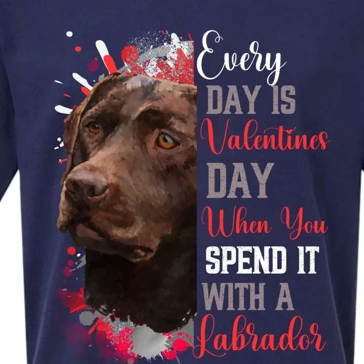 Valentines Day Brown Labrador Mom Mother Lab Mum Mummy Gift Sueded Cloud Jersey T-Shirt