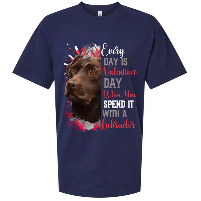 Valentines Day Brown Labrador Mom Mother Lab Mum Mummy Gift Sueded Cloud Jersey T-Shirt