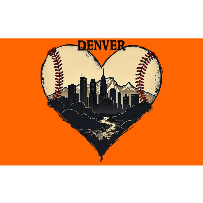 Vintage Denver Baseball Heart With Skyline Bumper Sticker