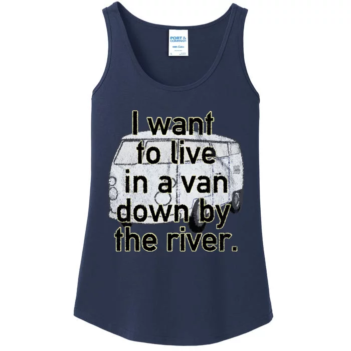 Van Down By The River Distressed Ladies Essential Tank