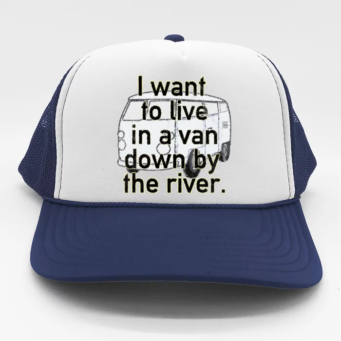 Van Down By The River Distressed Trucker Hat