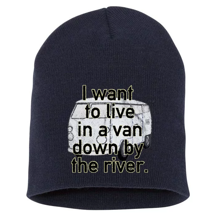 Van Down By The River Distressed Short Acrylic Beanie