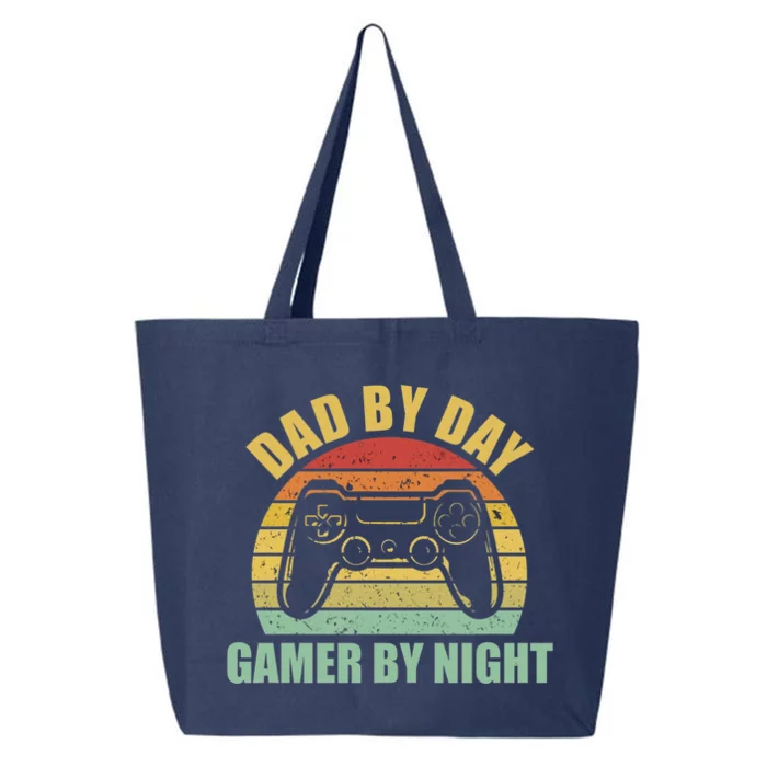 Vintage Dad By Day Gamer By Night Fathers Day Gift 25L Jumbo Tote