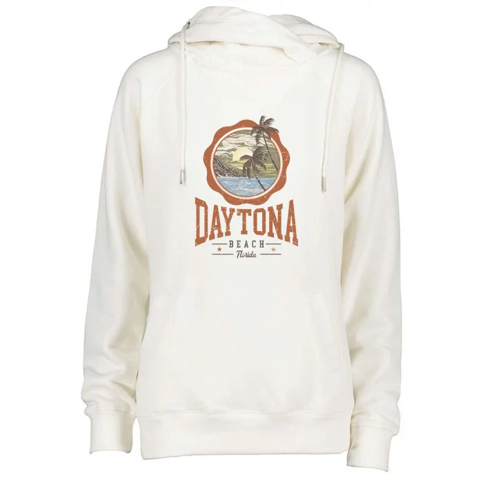 Vintage Daytona Beach Florida Womens Funnel Neck Pullover Hood