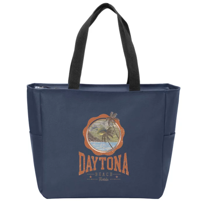 Vintage Daytona Beach Florida Zip Tote Bag