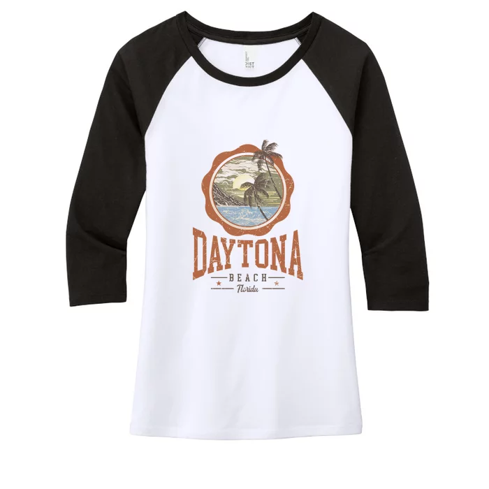 Vintage Daytona Beach Florida Women's Tri-Blend 3/4-Sleeve Raglan Shirt