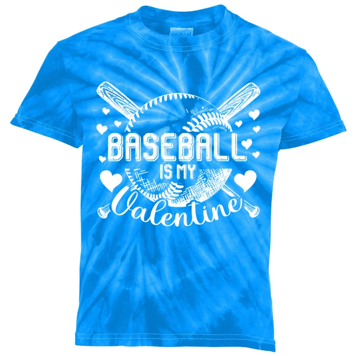 Valentines Day Baseball Is My Valentine Teenager Great Gift Kids Tie-Dye T-Shirt