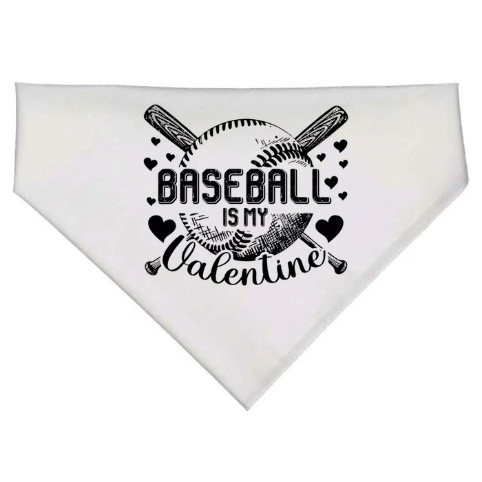 Valentines Day Baseball Is My Valentine Teenager Great Gift USA-Made Doggie Bandana