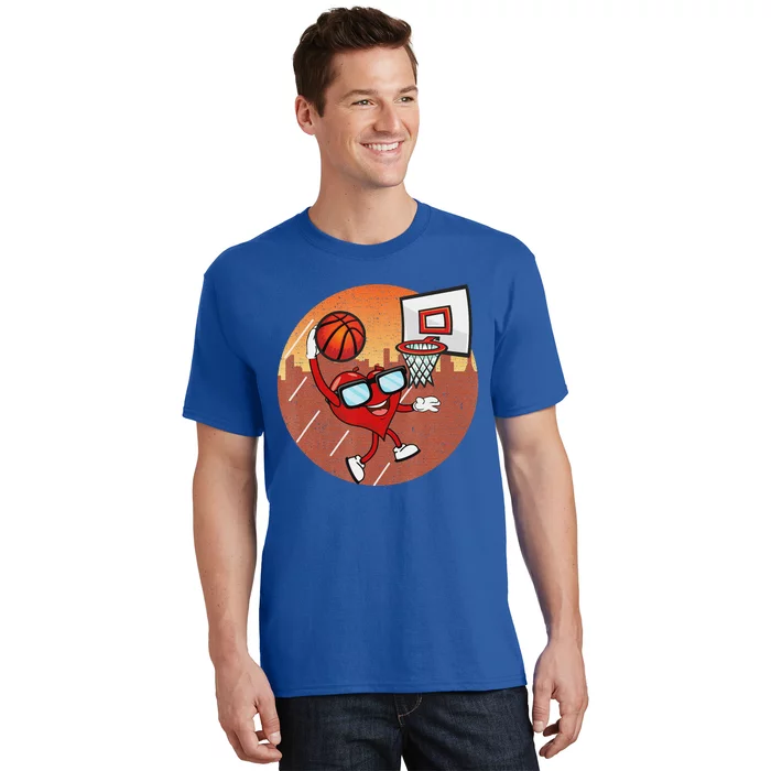 Valentines Day Basketball Heart Dunking Ball T-Shirt