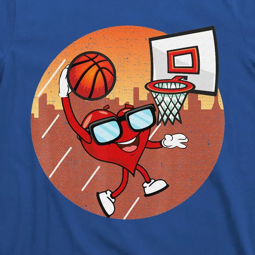 Valentines Day Basketball Heart Dunking Ball T-Shirt