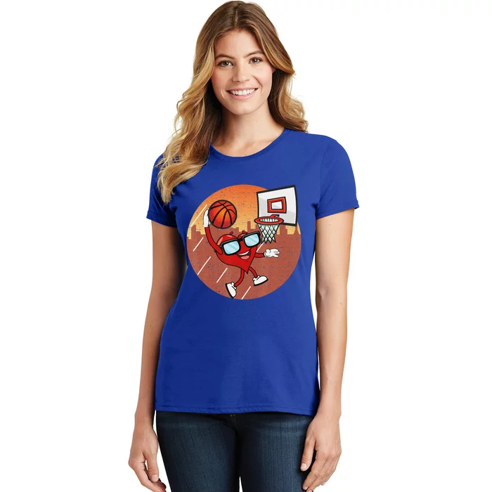 Valentines Day Basketball Heart Dunking Ball Women's T-Shirt